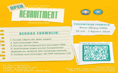 OPEN RECRUITMENT PENGURUS OSIS SMAN 2 MAGELANG